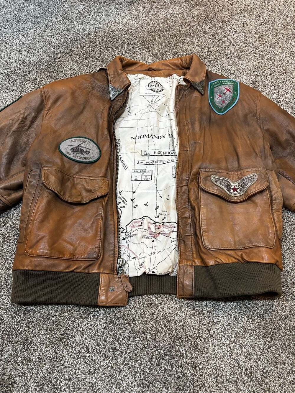 Vintage G-III Global Identity Leather A-2 Bomber Jacket